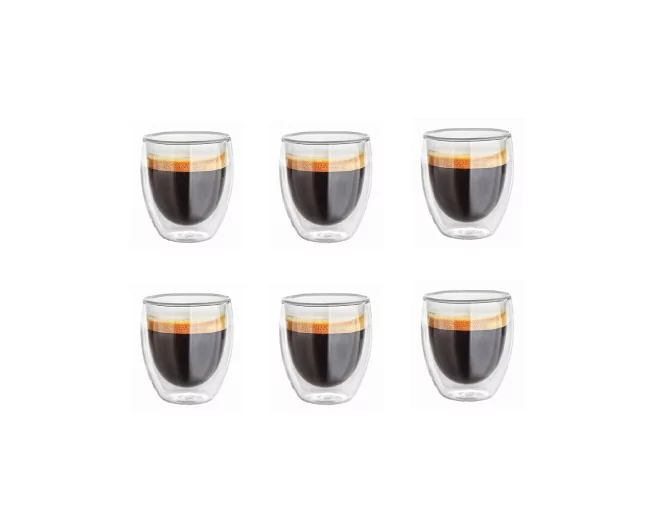 Doppelwandige 200 ml Gläser im 6er Set