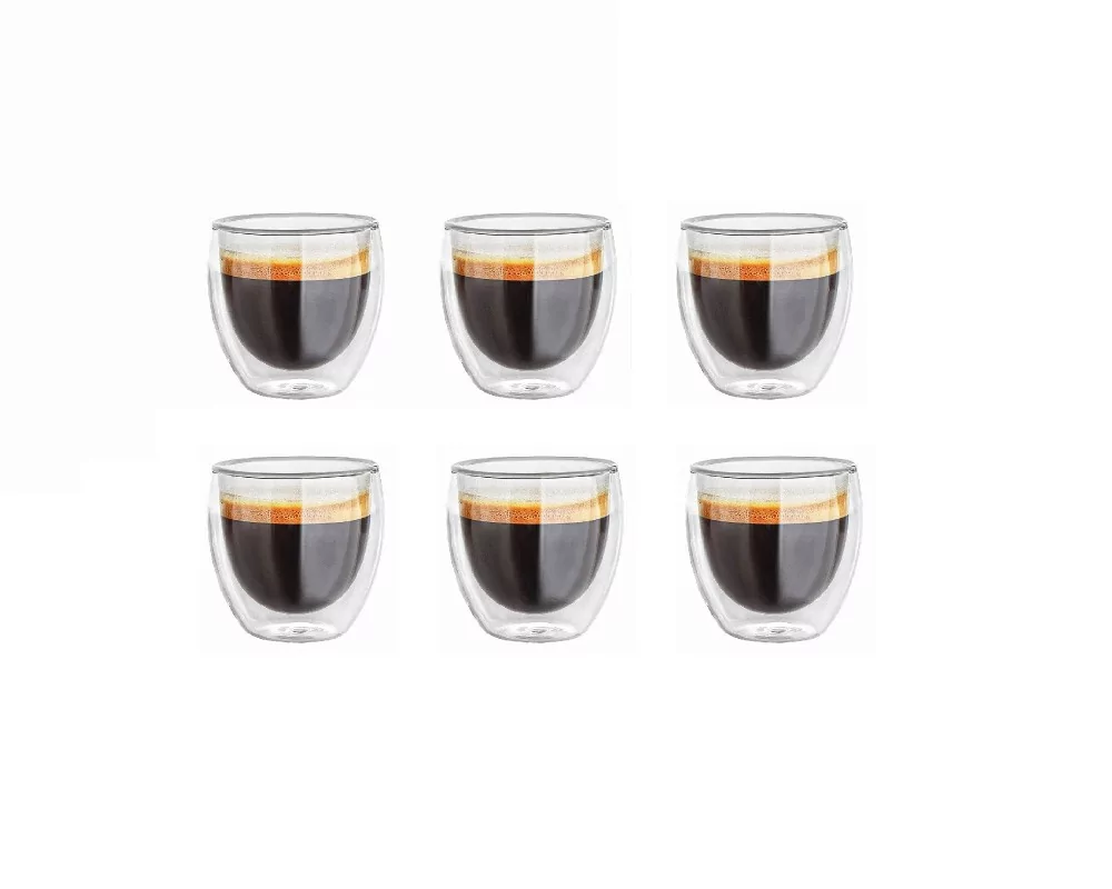 Doppelwandige 90 ml Gläser im 6er Set