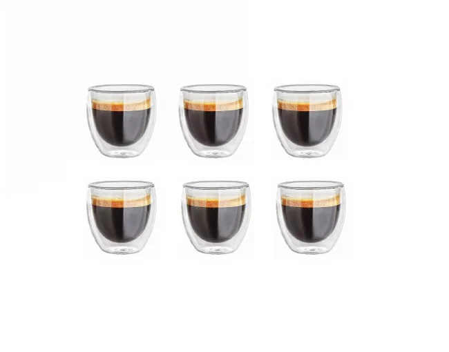 Doppelwandige 90 ml Gläser im 6er Set