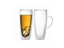 Doppelwandiges Glas mit Henkel 600 ml