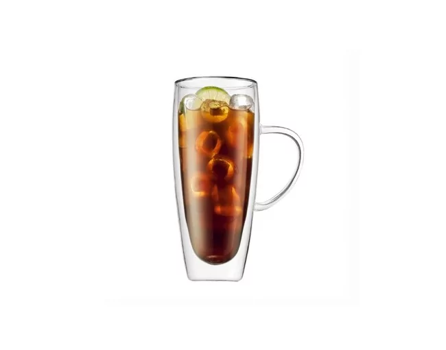Doppelwandiges Glas mit Henkel 600 ml