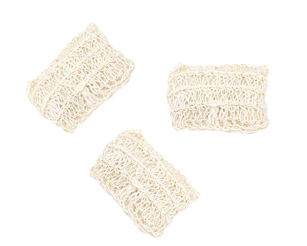 Éponge de douche en sisal avec manche, lot de 3