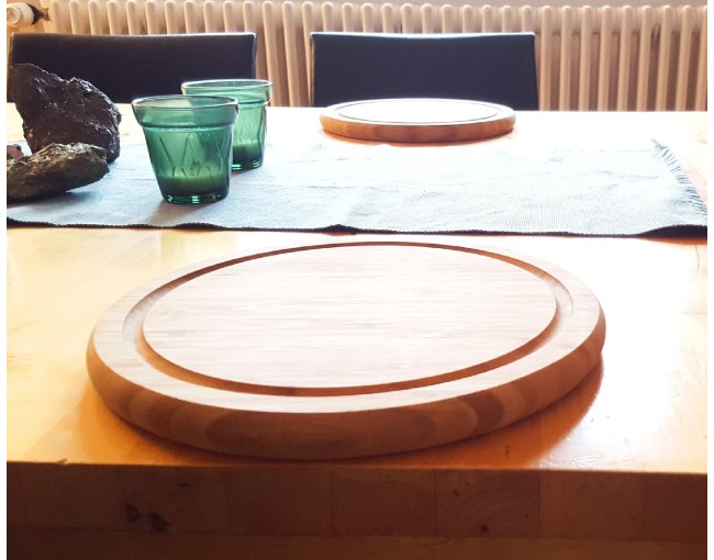 Breakfast board made of solid bamboo