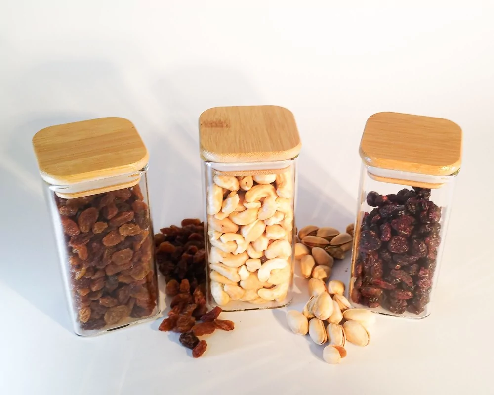 Geschenkset schmale quadratische Gewürzgläser 12er Set