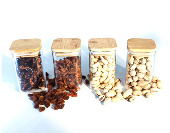 Geschenkset schmale quadratische Gewürzgläser 12er Set