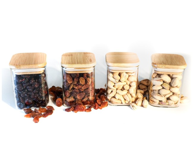 Gift set of narrow square storage jars, set of 12