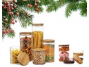 Set regalo di barattoli per la conservazione con coperchi in bambù