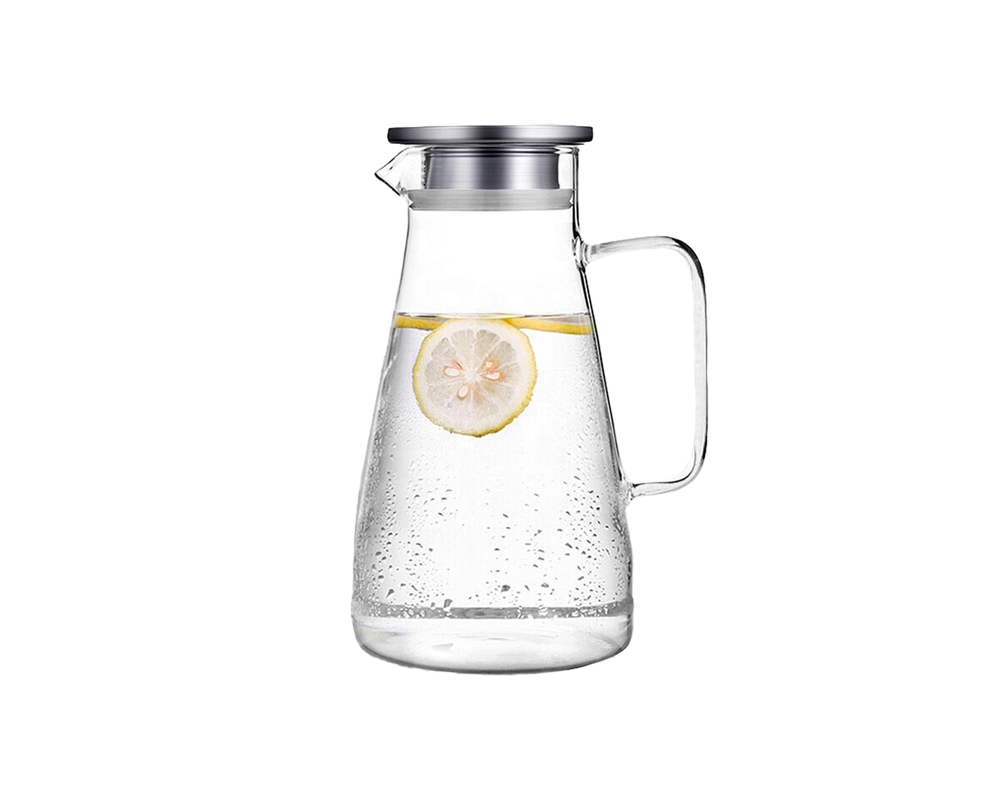 Glaskaraffe mit Edelstahldeckel 1800 ml Glaskaraffe mit Edelstahldeckel 1800 ml