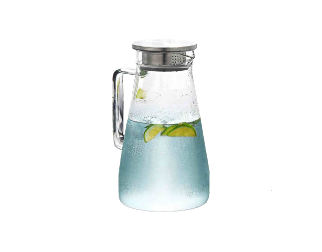 Glaskaraffe mit Edelstahldeckel 1800 ml