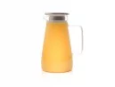Glaskaraffe mit Edelstahldeckel  breit 1500 ml