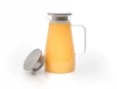 Glaskaraffe mit Edelstahldeckel  breit 1500 ml