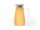 Glaskaraffe mit Edelstahldeckel  breit 1500 ml