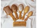 Grosse runde Haarbürste aus Bambus