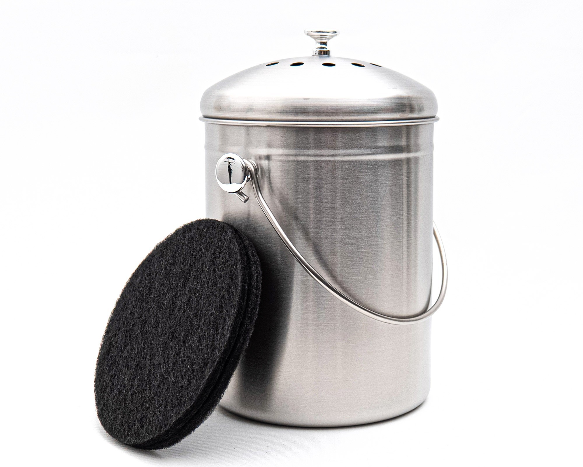 Compost bin 5 liters stainless steel with filter