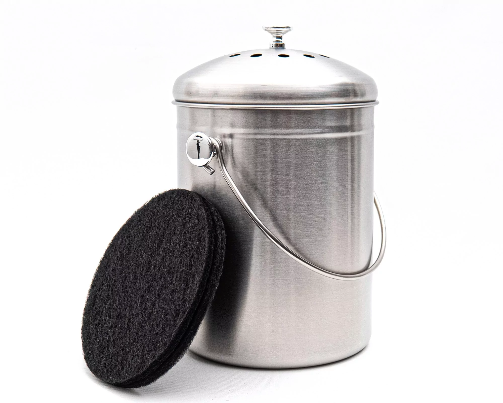 Kompostbehälter 5 Liter Edelstahl mit Filter Kompostbehälter 5 Liter Edelstahl mit Filter