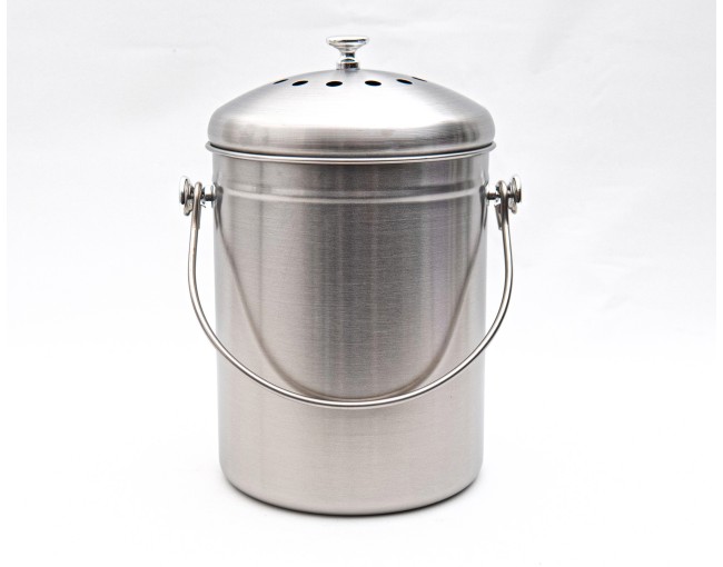Bac à compost 5 litres en acier inoxydable avec filtre