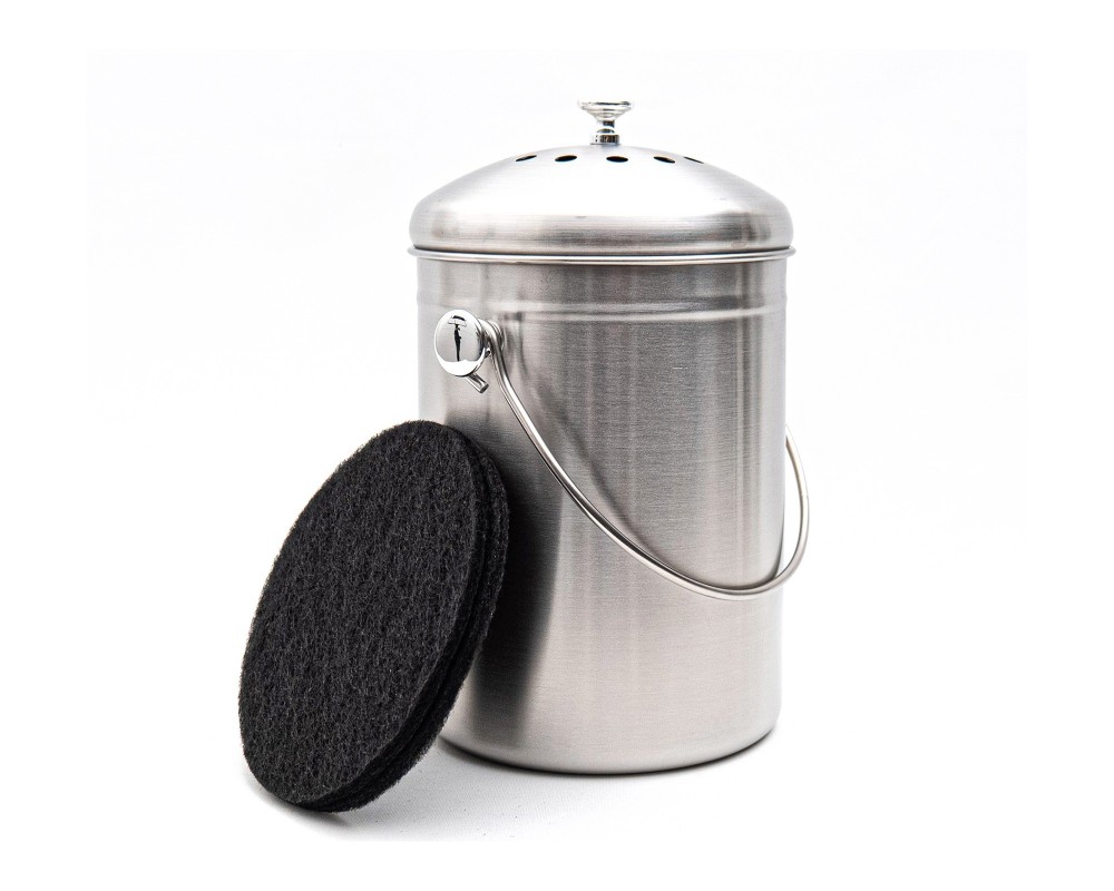 Compost bin stainless steel 3 liters with filter