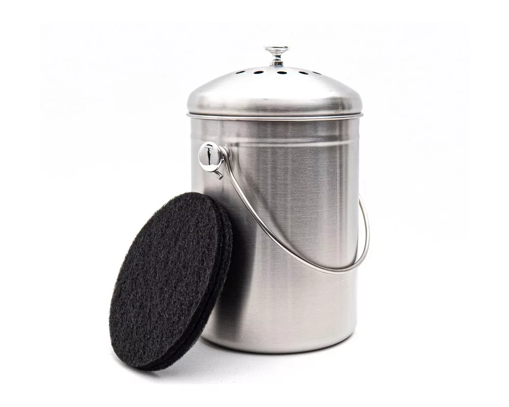 Kompostbehälter Edelstahl 3 Liter mit Filter