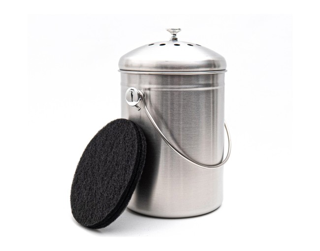 Bac à compost en acier inoxydable 3 litres avec filtre