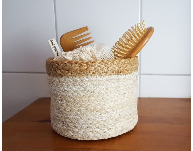 Lot de 3 paniers en jonc de mer en jute