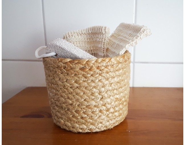 Lot de 3 paniers en jonc de mer en jute