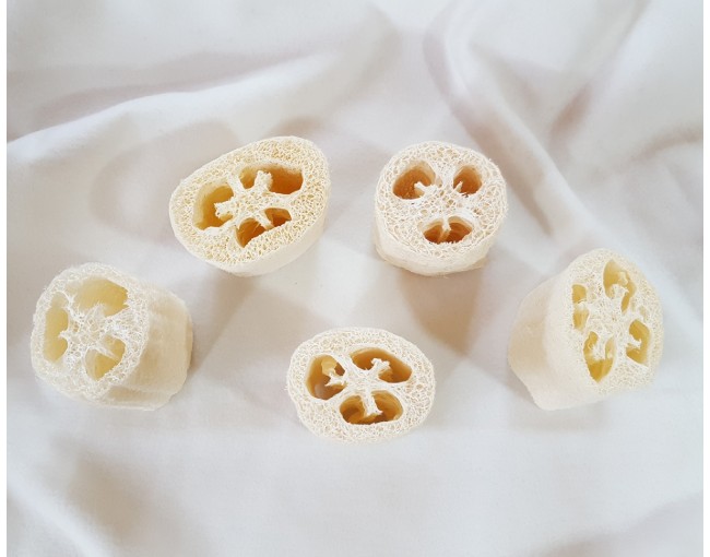 Set di 5 spugne di luffa, 7 cm