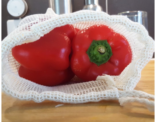 Set di 3 sacchetti in cotone per frutta e verdura