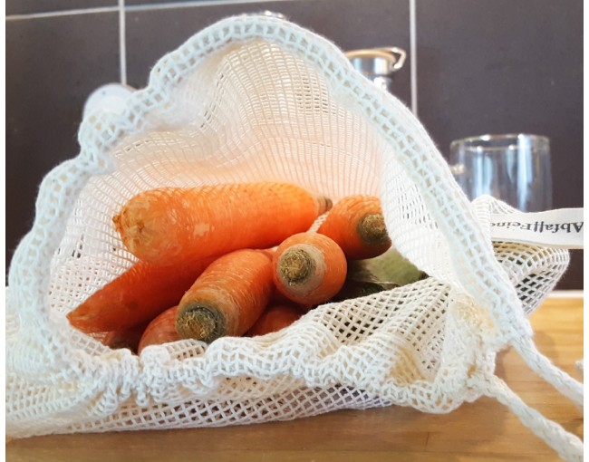 Lot de 3 sacs à fruits et légumes en coton