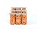 Slim tall round spice jars set of 9