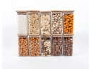 Schmale quadratische Gewürzgläser 12 cm hoch 10er Set