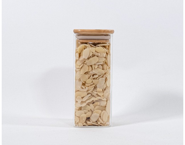 Narrow square storage jars 14 cm high set of 10