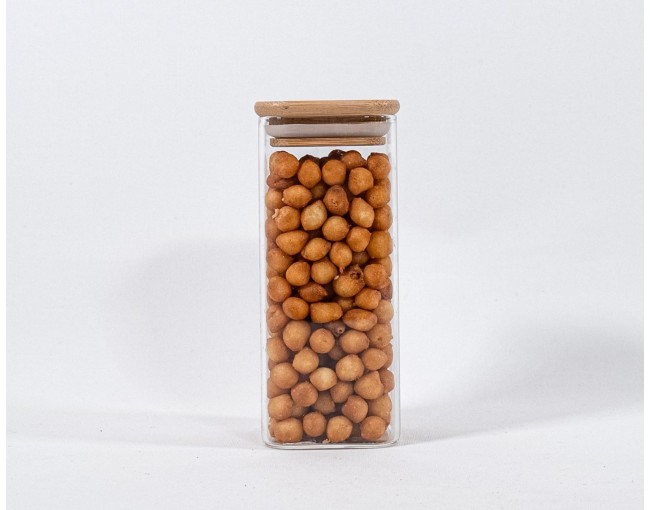 Narrow square storage jars 14 cm high set of 10