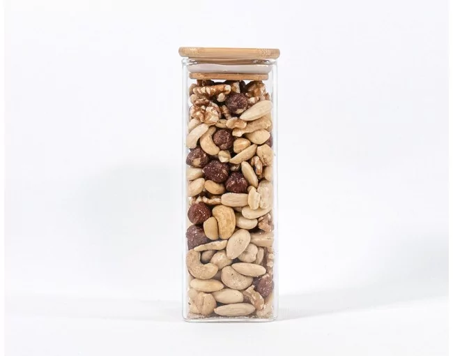 Schmale quadratische Vorratsgläser 16 cm hoch 10er Set