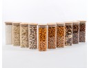 Schmale quadratische Vorratsgläser 16 cm hoch 10er Set