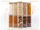 Barattoli di stoccaggio quadrati stretti alti 16 cm, set da 10