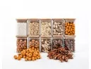 Schmale quadratische Gewürzgläser 8 cm hoch 10er Set