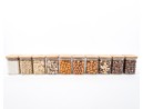 Schmale quadratische Gewürzgläser 8 cm hoch 10er Set