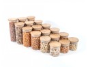 Slim round spice jars, set of 18