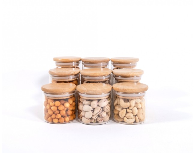 Slim round spice jars set of 9