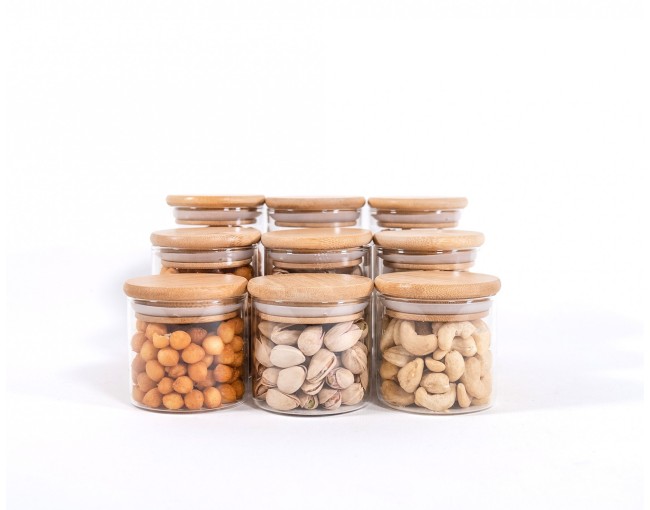 Lot de 9 pots à épices ronds et fins