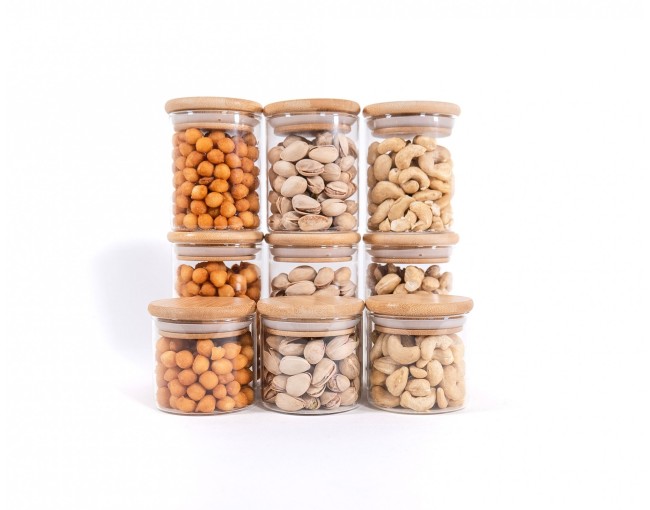 Lot de 9 pots à épices ronds et fins