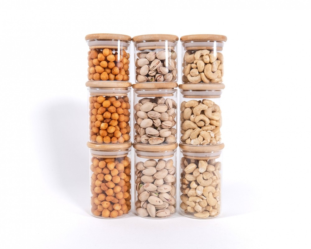 Slim round spice jars set of 9