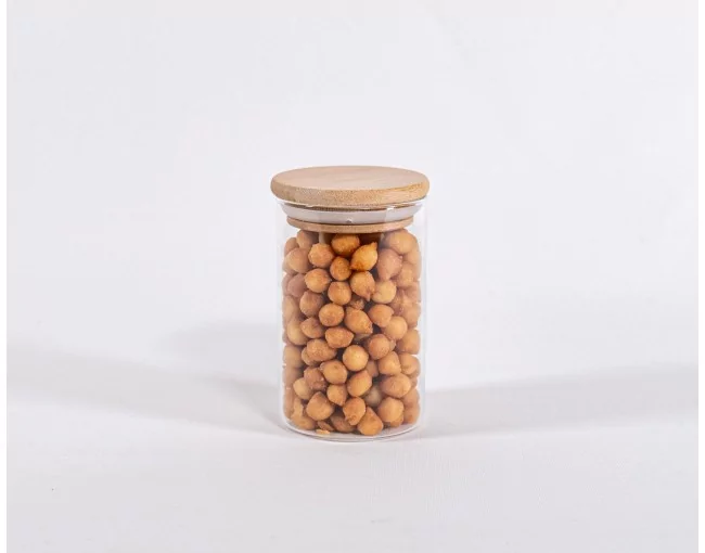 Schmale Vorratsgläser 10 cm hoch Bambusdeckel 10er Set