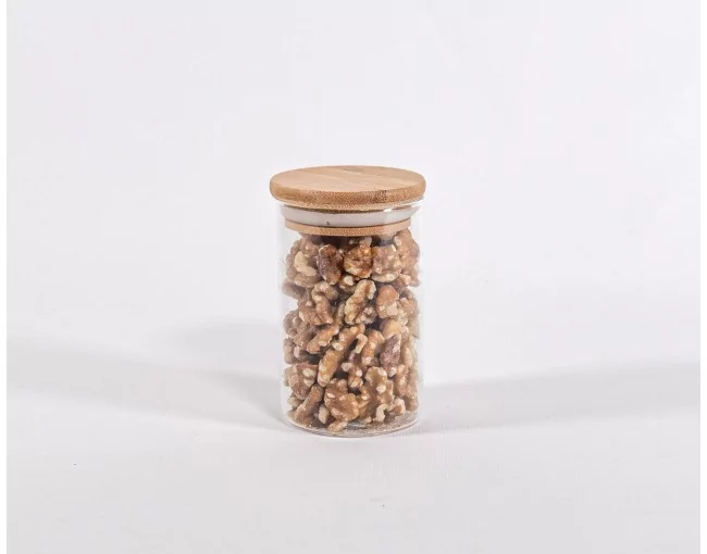 Schmale Vorratsgläser 10 cm hoch Bambusdeckel 10er Set