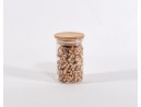 Narrow storage jars 10 cm high with bamboo lids, set of 10
