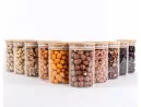 Schmale Vorratsgläser 10 cm hoch Bambusdeckel 10er Set