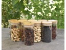 Schmale Gewürzgläser 12 cm hoch Bambusdeckel 10er Set