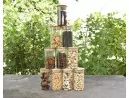 Schmale Gewürzgläser 12 cm hoch Bambusdeckel 10er Set
