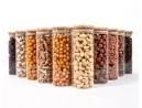 Schmale Gewürzgläser 16 cm hoch Bambusdeckel 10er Set