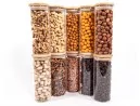 Schmale Gewürzgläser 16 cm hoch Bambusdeckel 10er Set